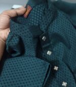 Premium Dark Teal Panjabi - Image 3