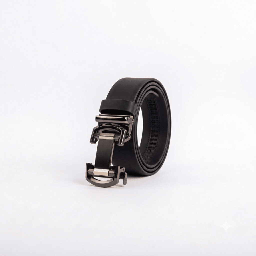 Solid black Zelt Heritage Leather Auto Gear Belt - Image 1